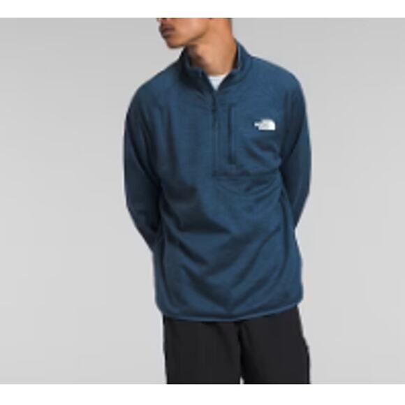 North Face Mens Canyonlands ½-Zip Heathered Blue Sweatshirt Size M - Picture 2 of 10